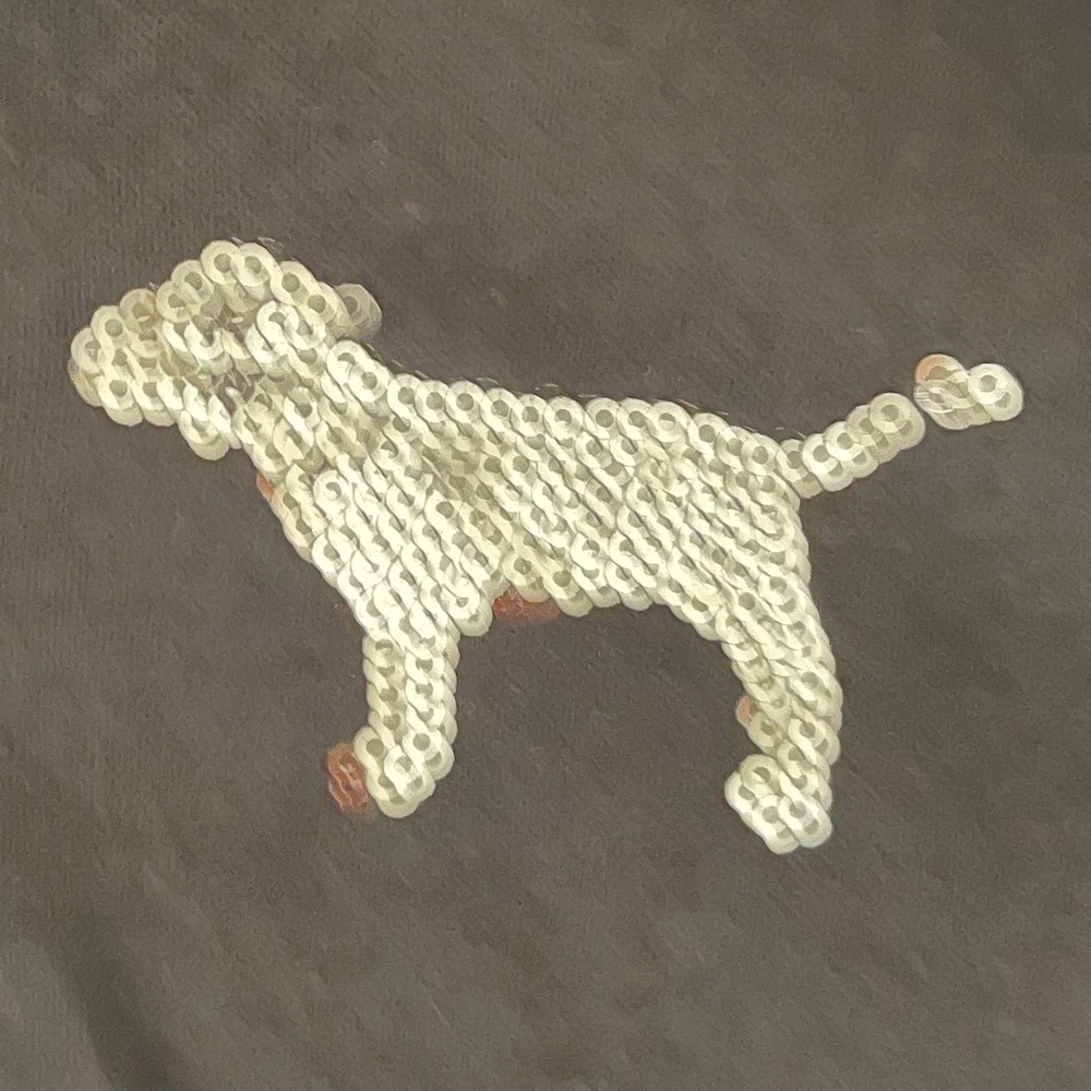 PINK Victoria Secret Signature Dog Sequined Bling Hoodie XS - Picture 4 of 5